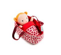 Lilliputiens – Muñeca de tela Bebé Agathe con cuna – 22 cm, realista y educativa, desde 12 meses