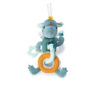 LILLIPUTIENS - Cadena de Actividades Sensoriales Joe el Dragón - Juguete de Despertar suspendido con sonajero, Anillo de dentición y Texturas diversas - Desarrollo sentidos - Desde 6 Meses - 83428