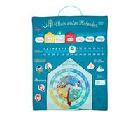 LILLIPUTIENS - Calendario para Aprender el Tiempo en alemán - Panel de Actividades en Tela para niños - Aprendizaje de días, Meses y Estaciones - Motricidad y reflexión - Desde 3 años - 83073
