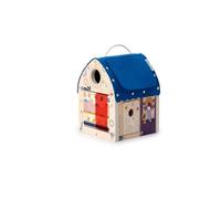 LILLIPUTIENS - Casa de ilusiones ópticas en Madera - Juguete Educativo de Madera con Efectos visuales fascinantes - Estimula la motricidad - Llaves, Velcro, Cerrojo, Gancho... - Desde 3 años - 83451