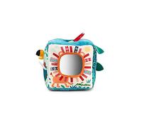 Lilliputiens - Cubo sonoro de Actividades Jungla - Cubo Interactivo de Tela con Sonidos de Animales, Espejo y Texturas diversas - Estimula la motricidad Fina - Juguete Educativo Desde 9 Meses - 83399