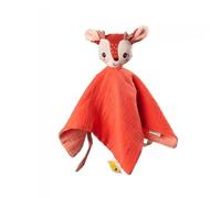 LILLIPUTIENS - Doudou marioneta Stella el Cervatillo - Algodón orgánico - con Clip para Chupete y Etiqueta para el Nombre - Tela Muy Suave - 32 x 32 cm - Desde el Nacimiento - 83385