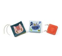 LILLIPUTIENS - Estuche de Regalo para Jeanne Le Chat (3 Libros de Despertar de Silicona, baño - Tela - Multicolor - 10 cm Cada uno - a Partir de 3 Meses - 83654