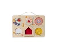 LILLIPUTIENS, Granja Maletín de Actividades de Madera, Desde 12 Meses | Maletín de Madera con Asa, Pito y Espejo de Cuentas, Invita a la Motricidad Fina; Incluye 1 Maletín