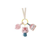 LILLIPUTIENS, Jeanne Llavero de Actividades con Sonajero, Desde 3 Meses | Anillo con Sonajero Gata, Hoja Pop-It de Silicona y Casa de Madera con Espejo, Descubrimiento Sensorial y Regalo