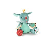 Lilliputiens, Joe el Dragón, Peluche Multiactividad, Desde 9 Meses | Materiales y Actividades Variados con Espejo, Cascabel y Sonido Crujiente, Para el Descubrimiento Sensorial