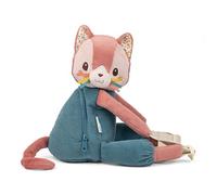Lilliputiens Mochila blanda Jeanne gata Rosa y verde 30 cm Apta guardería 12 meses