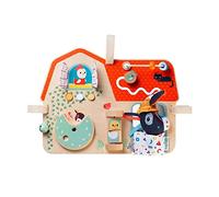 Lilliputiens - Panel de Actividades para bebés - Tema Granja - Juguete de Despertar de Madera con 8 Juegos sensoriales - Fácil de Colgar - Desarrolla la motricidad y el oído - Desde 9 Meses - 83179