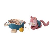 LILLIPUTIENS - Peluche Jeanne la Gata con Cesta - Gato de Peluche con Cesta y Accesorios - Sonido maullido electrónico - Estimula la imaginación - A Partir de 12 Meses