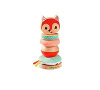 LILLIPUTIENS - Pirámide apilable para niños Alice la Zorra - Juguete Educativo de Madera y Tela - Apilamiento Creativo de Piezas Multicolores - Desarrollo de la motricidad Fina - Desde 10 Meses 83114