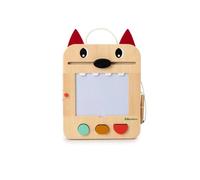 LILLIPUTIENS - Pizarra mágica Louis - Juguete Interactivo para niños con Sellos geométricos, Cartas de Juego y lápiz de Madera - Estimulación Creativa y educativa - Desde 18 Meses - 83473