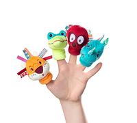 Lilliputiens - Set de Marionetas de Dedo Jungla - 4 Animales exóticos para espectáculos - Juguete sensorial e Interactivo para bebés - Marionetas de Mano para niños - Desde 12 Meses - 83105