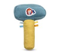 Lilliputiens - Sonajero para bebés imitación martillo - Léon el erizo - Juguete sensorial para el aprendizaje lúdico - Azul y amarillo - 15 cm - A partir de 3 meses - 83596
