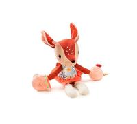 Lilliputiens, Stella la Cervatilla, Peluche Multiactividad, Desde 9 Meses | Materiales y Actividades Variados con Espejo, Cascabel, Sonido Crujiente y Anillos de Dentición
