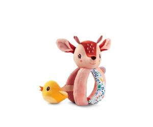 LILLIPUTIENS, Stella Sonajero Sensorial con Asas, Desde 6 Meses | Juguete Sensorial con Asas Fáciles de Agarrar, Cascabel y Sonajero Cervatillo Oculto, Regalo de Nacimiento