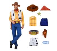 LILLIWEEN Woody Costumes Adults Cowboy Cosplay Costume Sheriff Halloween Uniform Fancy Dress Costume M