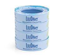 LillOne 4 Recambios con Casetes Reutilizables para Papelera de Pañales compatible con Angelcare, Litter Locker, Playtex Genie, Munchkin - Kit de Bolsas para la contenedor de Pañales