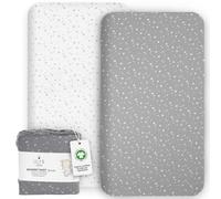 Lilly B. Juego de 2 sábanas bajeras Cododo GOTS de algodón orgánico para cunas cododo y universal hasta 50 x 90 cm Next2me, kinderkraft, Halo, Safety 1st (2 sábanas bajeras (sin protector de colchón))