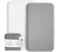 Lilly B. - Sábanas para cuna Next to me - 100% Algodón Orgánico 2 Sábanas ajustables para cuna - Sábanas para cuna 140x70 ajustables - Compatible con cuna Next to me, todas las cunas laterales, Mini