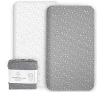 Lilly B. - Sábanas para cuna Next to me - 100% Algodón Orgánico 2 Sábanas ajustables para cuna - Sábanas para cuna 140x70 ajustables - Compatible con cuna Next to me, todas las cunas laterales, Mini