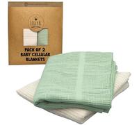 Lilly Belly Cellular Blankets Baby - 70 x 90 cm | Manta 100% algodón orgánico puro, paquete de 2 mantas cálidas y acogedoras para bebé | Manta de bebé para recién nacido | Perfecta para