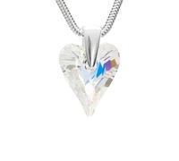 LILLY MARIE Collar Corazón Mujer Plata Esterlina 925 Cristal Longitud Ajustable