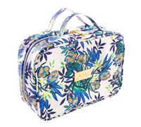 Lilly Pulitzer Neceser con dos bolsillos con cremallera, ventana de vinilo y asas, bolsa de aseo de viaje fácil de limpiar, bolsa de maquillaje de viaje con detalles dorados, el lugar más caliente, El
