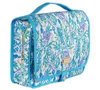 Lilly Pulitzer Neceser de viaje con asa, bolsillos y cremallera, organizador de viaje colgante para maquillaje y artículos de tocador, solo un pellizco, Solo un pellizco, Organizador de viaje
