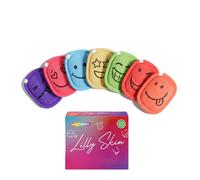 Lilly Skin - Almohadillas desmaquillantes lavables y reutilizables - Rectangulares de microfibra para limpiar y exfoliar la piel del rostro - Caja de 7 almohadillas - Smiley