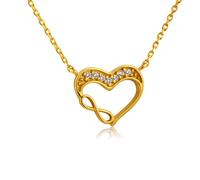 LillyMarie Collar De Oro En Forma De Corazón Con Símbolo De Infinito Y Piedras Preciosas Para Mujer