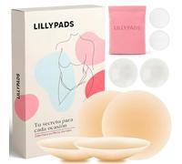 Lillypads® Pezoneras Premium de Silicona - Cubre Pezones Adhesivos y Reutilizables para Mujer - Invisibles Bajo Cualquier Ropa - 8cm - Nude - 2 Pares