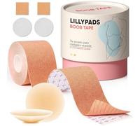 Lillypads® Premium Boob Tape - EL Original - Cinta Pecho Set Incl. Pezoneras de Silicona - Boobietape para Outfits sin Espalda y sin Tirantes - Copa A-E