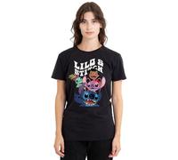 Lilo and Stitch Lilo Stitch Character Montage Ladies T Shirt, Black Camiseta, Negro, XXL para Mujer