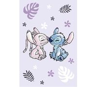 Lilo and Stitch - Manta de forro polar, suave y acogedora para niños y adolescentes, 100% poliéster, 100 x 150 cm, manta de felpa ligera con diseño de puntada morada, ideal para sofá, cama o manta de