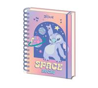 Lilo and Stitch Planetary - Cuaderno de espiral A5 con licencia oficial de Disney, cuaderno de escritura con diseño de espiral, bonito libro de escritura para escuela, universidad, oficina