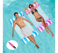 Lilo - Inflables de piscina, paquete de 2 flotadores para piscinas, flotadores de piscina para adultos, hamaca 4 en 1, silla, hamaca y piscina flotante, hamaca flotante, tumbona inflable con bomba de