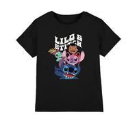Lilo & Stitch Character Montage Unisex Kids T Shirt Camiseta, Negro, 9-10 años para Niños