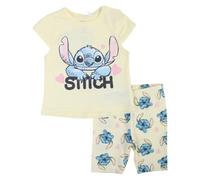 Lilo & Stitch, Conjunto de 2 piezas, Camiseta + Pantalones cortos, Bebés, (3 a 24 meses), Unisex, Niño, Niña, Lindo, Cálido, Sweat, Camiseta, Shirt, Bermuda, Short, DIS LIS 5112C739 S2-3M