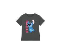 Lilo & Stitch Covered in Kisses Camiseta Unisex para niños, Color carbón, 12-13 años, Charcoal, 12-13 años
