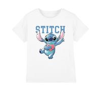 Lilo & Stitch Disney Clutching Hearts Camiseta Infantil, Blanco, 5-6 A