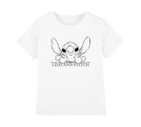 Lilo & Stitch Disney Relax Sketch Camiseta Infantil, Blanco, 5-6 A