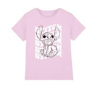Lilo & Stitch Disney Sketch Name Repeat Camiseta Infantil, Rosa, 12-13 A