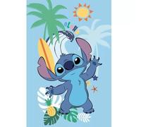 Lilo & Stitch - Manta de forro polar de 100 x 150 cm, suave y acogedora manta 100% poliéster para niños, manta Lilo de Disney para dormitorio, sofá y viajes, diseño oficial de dibujos animados de