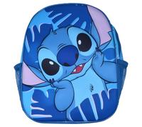 Lilo & Stitch - Mochila 3D para niños, con licencia oficial, compartimento principal grande, bolsillos laterales de malla, correas acolchadas ajustables, panel frontal 3D, mochila escolar de poliéster