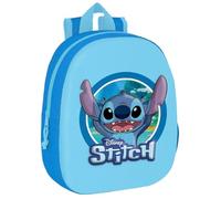 LILO & STITCH - Mochila Escolar, con Diseño 3D, Adaptable a Carro, Ideal para Niños de Diferentes Edades, Cómoda y Versátil, Calidad y Resistencia, 27x10x33 cm, Color Azul