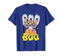 Lilo & Stitch Stitch Halloween Boo Pumpkin Camiseta, Hombre, Azul Real, S