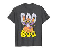 Lilo & Stitch Stitch Halloween Boo Pumpkin Camiseta, Hombre, Jaspeado Oscuro, S