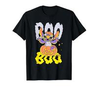Lilo & Stitch Stitch Halloween Boo Pumpkin Camiseta, Hombre, Negro, S