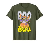Lilo & Stitch Stitch Halloween Boo Pumpkin Camiseta, Hombre, Verde Oliva, S