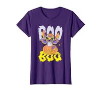 Lilo & Stitch Stitch Halloween Boo Pumpkin Camiseta, Mujer, Morado, S
